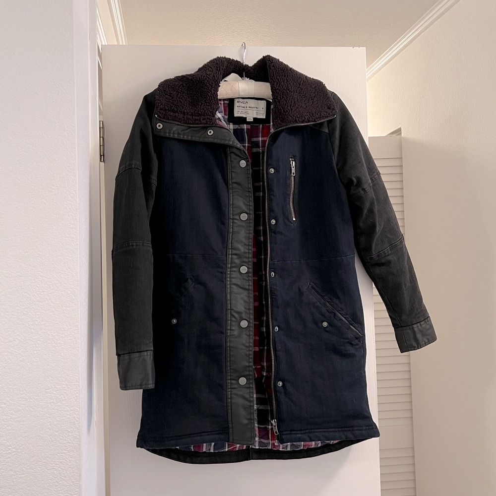 RVCA Sherpa collar coat women’s